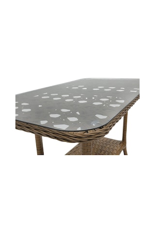 Wellagarden Mova Rattan İkili Bahçe Mobilyası, Koyu Kahve 2+1+1 Kahverengi