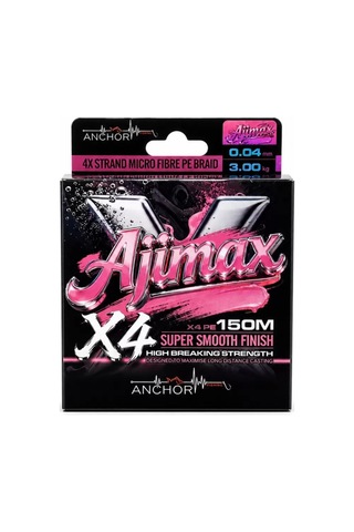 İp Örgü Misina - 4 Kat - Anchor Ajimax 4x - 150mt - Pembe - 0.04mm 09487413