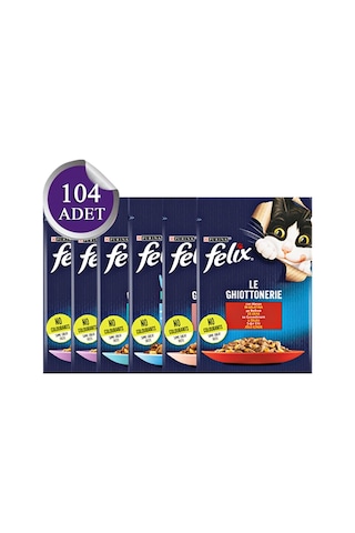 Felix Karışık Yaş Kedi Maması 104 x 85 G Felix Karışık Yaş Kedi Maması 104 x 85 G