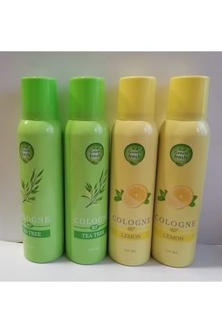 Green Fresh 80 Derece Limon Kolonyası Sprey 150 ML x 5+80 Derece Çay Ağacı Kolonya Sprey 150 ML x 5