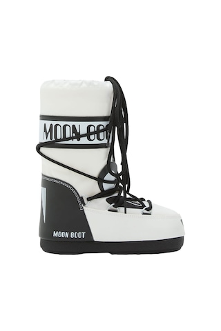 Na02 Black White Bot Kız Çocuk 80d3400300 Moon Boot Icon Junior Animal Boots Çok Renkli