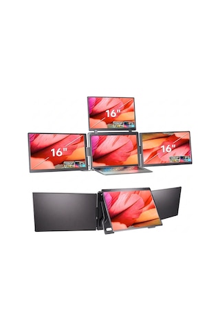 Ultrax 16" Üçlü Taşınabilir Monitör Çoklu Ekran 1200p Notebook Monitör