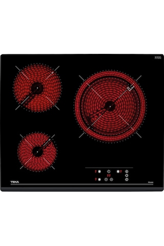 Teka Tz 6317 Siyah Vitroseramik Cam 3 Gözlü Elektrikli Ankastre Ocak