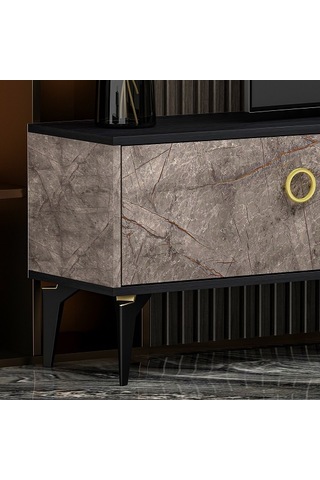 Tv Ünitesi Zerda Gordion Siyah 180 Cm