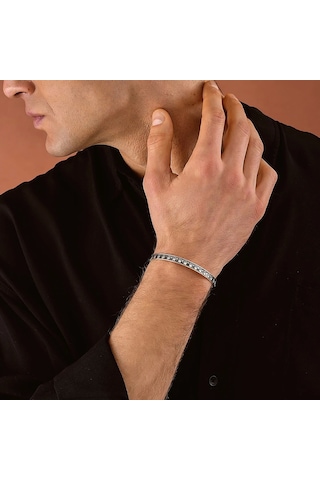 925 Ayar Gümüş Kurukafa Motifli Unisex Kelepçe Bileklik Gümüş