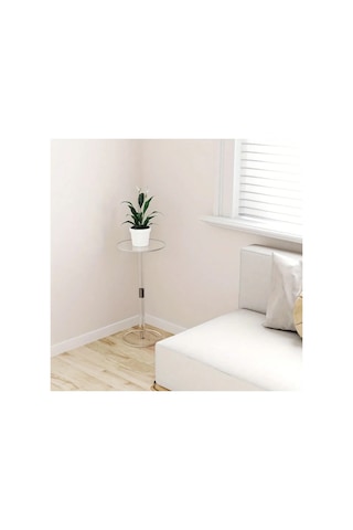 Şeffaf Çay Masası Akrilik Yan Küçük Yuvarlak Basit Yaratıcı Köşe Çok Renkli