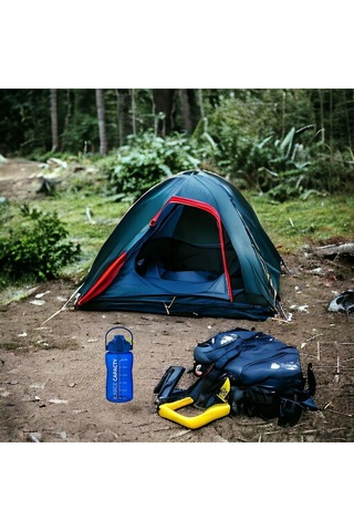 Sağlıklı Polikarbon 1.5 Litre Büyük Kapasiteli Su Matarası Pipetli Suluk Mavi Mavi