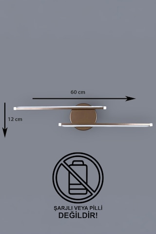 Sare Aplik Kahverengi Gün Işığı Ledli Banyo Mutfak Duvar Aplik Kahverengi