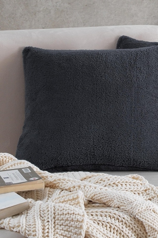 Maisonart Sofa 2 Adet Antrasit Renk Welsoft Kırlent Kılıfı Yastık Kılıfı 44x44 Cm
