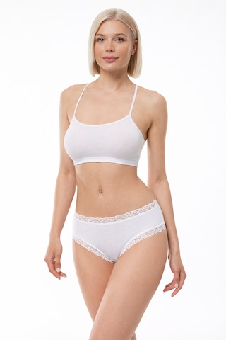 Malabadi Kadın 6'lı Paket Ultra Yumuşak Micro Modal Dantelli Slip Külot 6m700 Beyaz