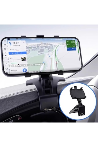 Snapbuy Telefon Araç Tutacağı - Konsol, Torpido Veya Aynaya Takılan, Çok Yönlü, Evrensel Sabitleyici. Siyah