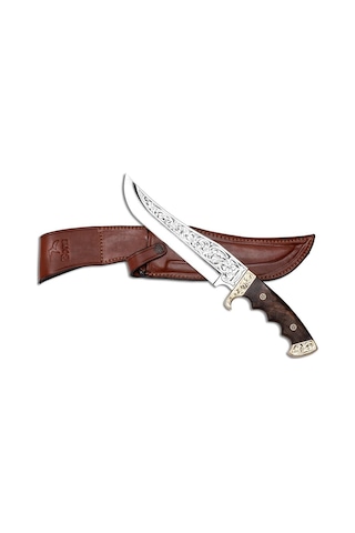 Bora 509 Black Bear Kök Ceviz Gravürlü Bıçak Kahverengi