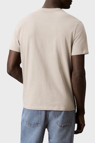 Calvin Klein % 100 Pamuk Slim Fit Bisiklet Yaka T Shirt Lv04rg837gped Erkek T Shirt Lv04rg837g Ped Bej