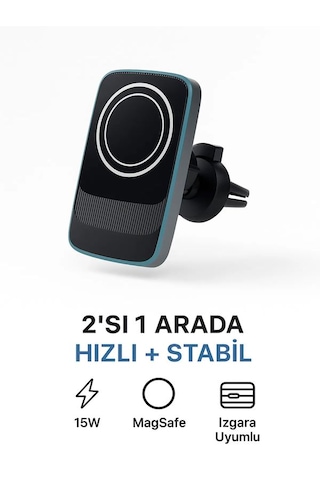 15w Magsafe Uyumlu Kablosuz Araç İçi Telefon Tutucu 3a Hızlı Şa