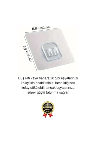4 Adet Ultra Güçlü Suya Dayanıklı İz Bırakmaz Şeffaf Mutfak Banyo Tablo Raf Ayna Tutucu Askı Kanca Çok Renkli