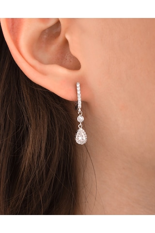 925 Ayar Gümüş Sallantılı Damla Küpe