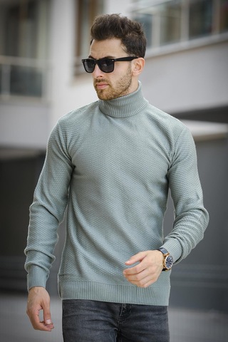 Oksit Seka 500 Slim Fit Petek Örgü Erkek Tam Balıkçı Kazak 001
