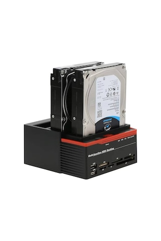 MOLİX MX-2390 USB 3.0 IDE & SATA HDD/SSD Docking Station - 2.5"/3.5" Çift Yuvalı Veri Transfer İstasyonu ve Kart Okuyucu