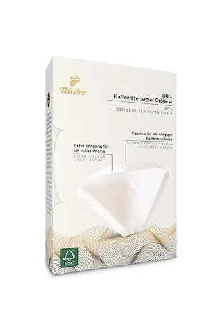 Tchibo 4 Numara Büyük Boy Filtre Kahve Kağıdı 3 X 80'li Beyaz