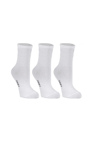 Kadın 12'li Beyaz Renkli Çizgisiz Kısa Konç Tenis Çorabı