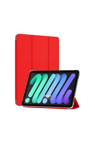 Microsonic Apple Uyumlu iPad Mini 6 2021 Smart Case Ve Arka Kılıf Kırmı
