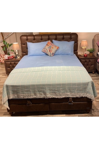 Bambi Pamuklu Fitted Çarşaf Takımı 120x200 Mavi