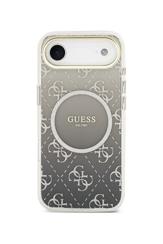 Apple Uyumlu iPhone 17 Air Kılıf Guess Lisanslı M-safe Şarj Özellikli 4g Desenli Simli Silikon Kapak Gri Gri