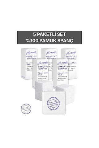 Ağaoğlu Spanç Gazlı Bez 7,5x7,5cm 16 Katlı 500 Adet