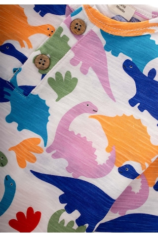 Cigit Desenli Pijama Takım 1-7 Yaş Dinazor Desen Dinazor Desen