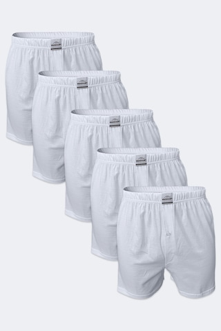 Malabadi Erkek Beyaz 5 Li Geniş Kalıp Büyük Beden Boxer %100 Pamuk Battal Boy Mb2400 4xl/5xl/6xl/7xl Beyaz