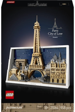 LEGO® Architecture Paris – Aşıklar Şehri 21064 – Yetişkinler için 4 Mimari Simge İçeren Dekoratif Model Yapım Seti (958 Parça)