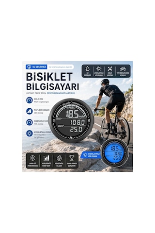 Triline Bisiklet Hız Ve Mesafe Ölçer Su Geçirmez Lcd Ekranlı Kablolu Km Bilgisayarı