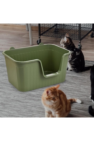 Kapalı Kedi Kedi Çöp Kutusu Kapalı Kediler İçin Evcil Hayvan Malzemeleri Kolay Temiz Oda Antrasit