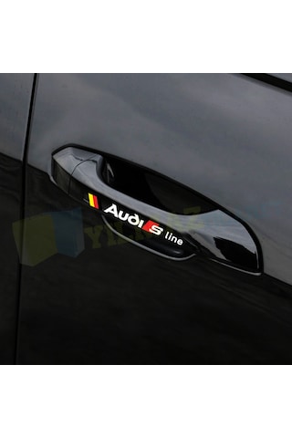 Audi S Line Logo Ayna Jant Kapı Kolu Oto Sticker Yapıştırma 4 Ad