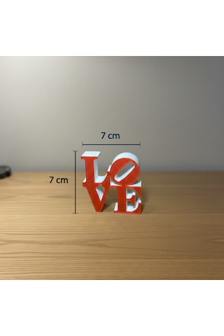 Modern "love" Tipografik Dekoratif Figür Minimalist Pla Masaüstü Aksesuarı Beyaz