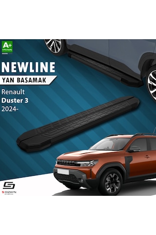 S-dizayn Renault Duster 3 Newline Siyah Yan Basamak 183 Cm 2024 Üzeri A+ Kalite