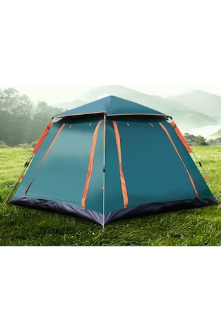 Tam Otomatik Su Ve Rüzgar Geçirmez Gölgelikli Tenteli 4-6 Kişilik Kamp Çadırı 240 240 155cm Yeşil