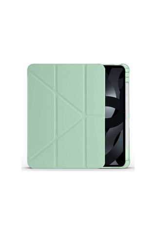 Apple İpad Air 10.9'' 2022/2020 Uyumlu Üçgen Katlanabilir Kalem Şarj Bölmeli Standlı Kılıf Kapaklı Kılıf