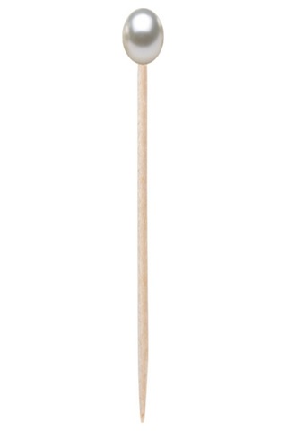 Beyaz İnci 10mm Kürdan 6cm 10 Adet