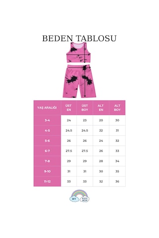 My Kids Wear Kız Çocuk Çok Amaçlı Desenli Mayo & Spor Takımı 12433 Beyaz - Yeşil