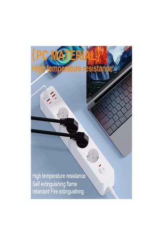 Termal Akım Korumalı 4 Lü Priz 4x Usb 2x Type-c Çıkışlı Grup Priz Çoğaltıcı 3500w 0 - 2 M