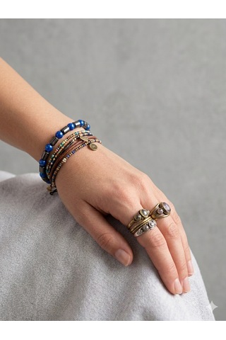 6 Mm Ve Boru Hematit Doğaltaş Bileklik Unisex Açık Mavi