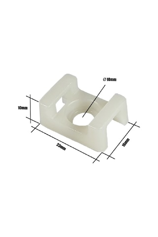 Gwest Vidalı Kroşe 23 x 16 x Ø10mm - Beyaz - 50 Adet