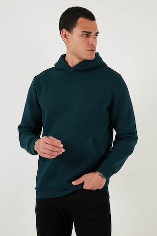 Buratti Regular Fit Kapüşonlu Kanguru Cepli Içi Tüylü Yumuşak Şardonlu Erkek Sweat 5905281 Petrol
