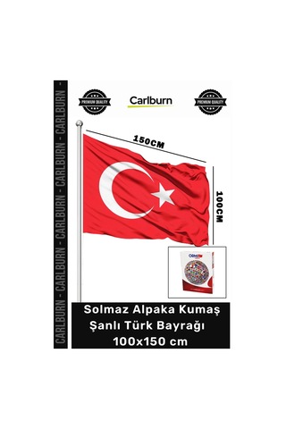 Şanlıbayrak Kaliteli Dış Mekan Solmaz 100x150 Cm Alpaka Kumaş Ay Yıldızlı Şanlı Türk Bayrağı 1