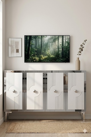 Ka1216bs Pega Konsol Ve Tv Sehpası Beyaz-silver 120cm