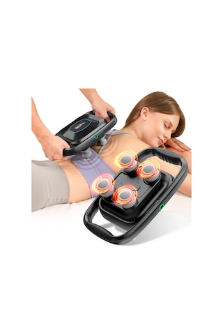 Bob And Brad Therapanel Derin Doku Masaj Tabancası, Yüzey Pedli Ve Sırt Ve Bacaklar İçin 4 Noktalı Bağlantıya Sahip 2'si 1 Arada Kas Masajı, Sessiz Fırçasız Motor, 6 Saat Pil, Sağlıklı Yaşam Hediyesi