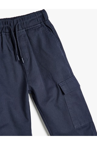 Koton Beli Bağcıklı Cep Detaylı Pamuklu Jogger Eşofman Altı Lacivert 5wkb40083tw Lacivert