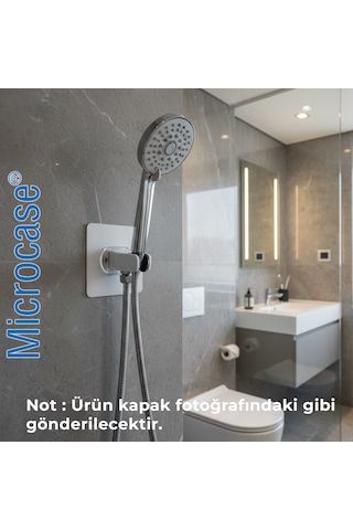 Microcase Kendinden Yapışkanlı Ayarlanabilir Banyo Duş Başlığı Tutucu Askı Aparatı Al5366 Şeffaf