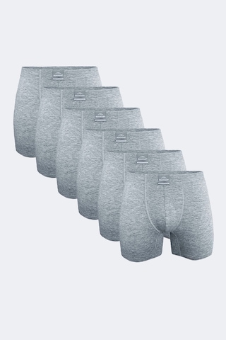 Malabadi Erkek Gri 6 Lı Pamuk Elastan Uzun Boxer 073 Gri